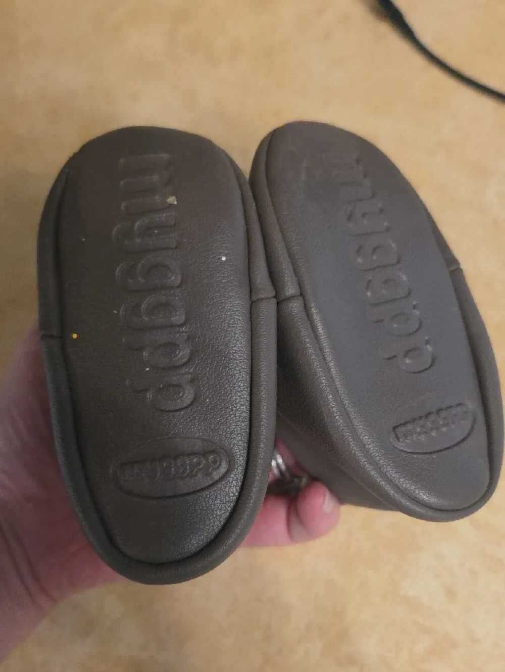 Children's Soft Faux Leather Booties in Dark Gray